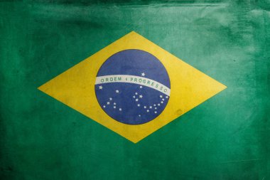 Grunge Brazilya bayrağına yakın çekim 