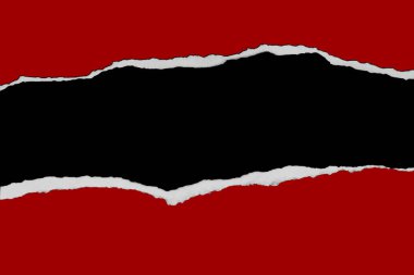 Siyah arkaplanda yırtılmış kırmızı kağıt