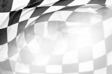 Damalı siyah beyaz yarış bayrağı 