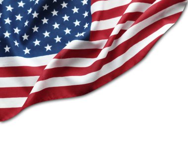 Beyaz arkaplanda Amerikan bayrağı