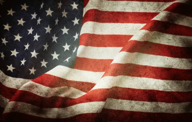 Grunge Amerikan bayrağına yakın plan