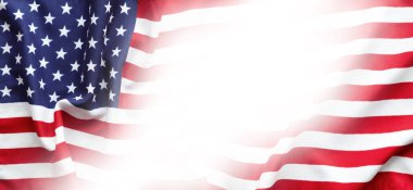 Beyaz arkaplanda Amerikan bayrağı