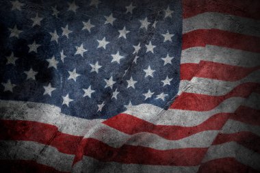 Grunge Amerikan bayrağına yakın plan