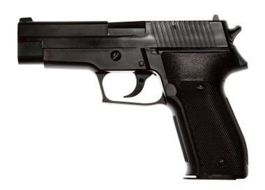 düz arka plan üzerinde izole tabanca