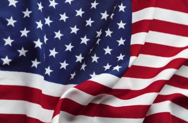 Dalgalanan Amerikan bayrağının yakın çekimi