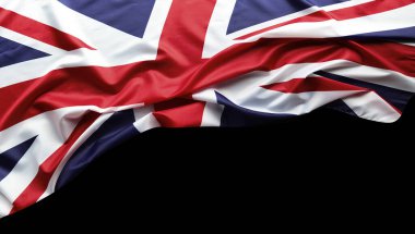 Siyah arka plan üzerine Union Jack bayrak