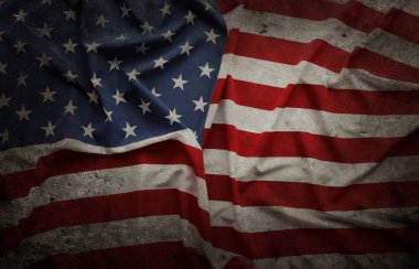 Grunge Amerikan bayrağına yakın plan