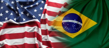 Amerikan bayrağı ve Brezilya bayrağı birleşimi