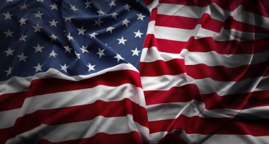 Dalgalanan Amerikan bayrağı yıldızları ve çizgileri