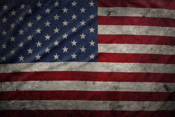 Close-up of grunge American flag