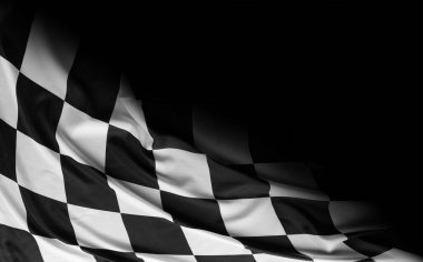 Siyah üzerine kareli yarış bayrağı