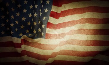 Grunge Amerikan bayrağına yakın plan