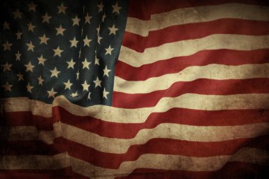 Grunge Amerikan bayrağına yakın plan