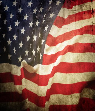 Grunge Amerikan bayrağına yakın plan