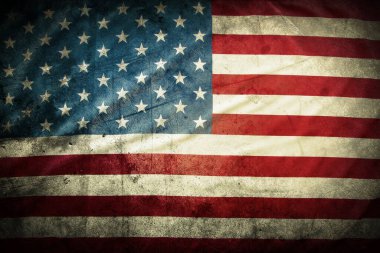 Grunge Amerikan bayrağına yakın plan