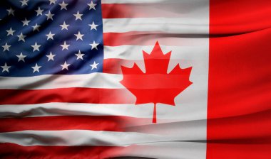 Amerikan ve Kanada bayrakları birlikte