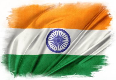 İpeksi Hint bayrağının yakın çekimi