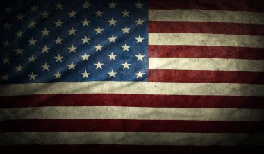 Grunge Amerikan bayrağına yakın plan