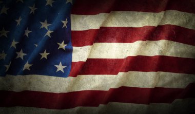 Grunge Amerikan bayrağına yakın plan