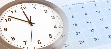 Saat yüzü ve takvim birleşimi. Zaman yönetimi