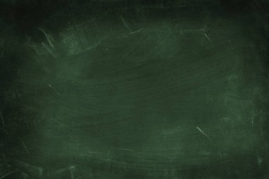 Yeşil karatahta arkaplanındaki tebeşir temizlendi