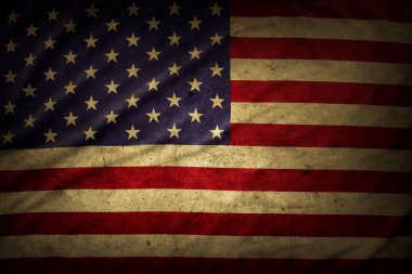 Grunge Amerikan bayrağına yakın plan