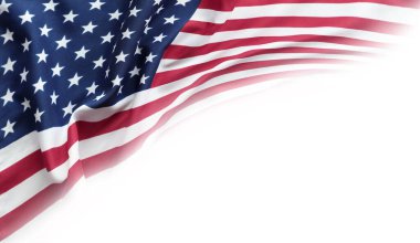 Sade arkaplanda Amerikan bayrağına yakın çekim