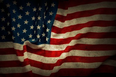 Grunge Amerikan bayrağına yakın plan