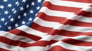 Dalgalanan Amerikan bayrağı yıldızları ve çizgileri