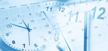 Saatler ve takvimler mavi zaman birleşik zaman yönetimi