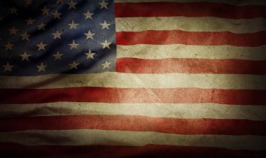 Grunge Amerikan bayrağına yakın plan
