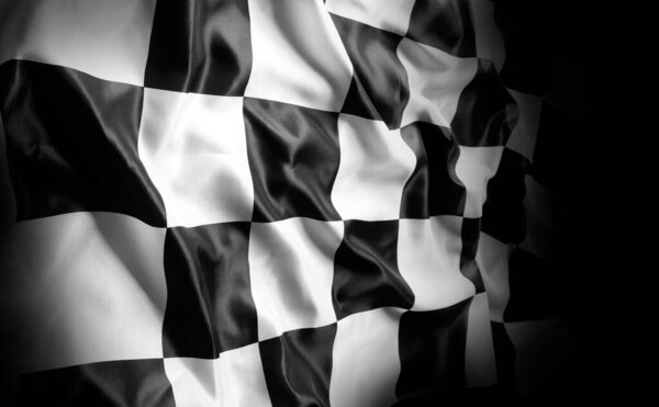 Шахматный гоночный флаг на черном