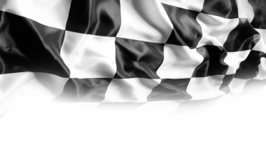 Beyaz üzerine siyah beyaz yarış bayrağı. Boşluğu kopyala
