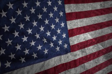 Grunge Amerikan bayrağına yakın plan