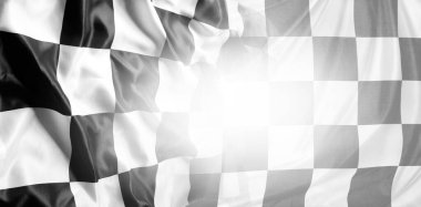 Beyaz üzerine siyah beyaz yarış bayrağı. Boşluğu kopyala