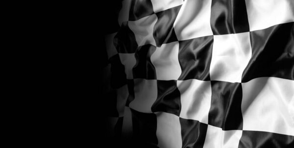 Шахматный гоночный флаг на черном