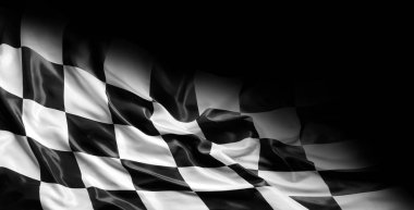 Siyah üzerine kareli yarış bayrağı