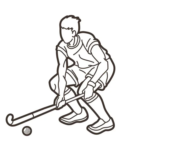 jogador de esporte de hóquei em campo dos desenhos animados 11613344 Vetor  no Vecteezy