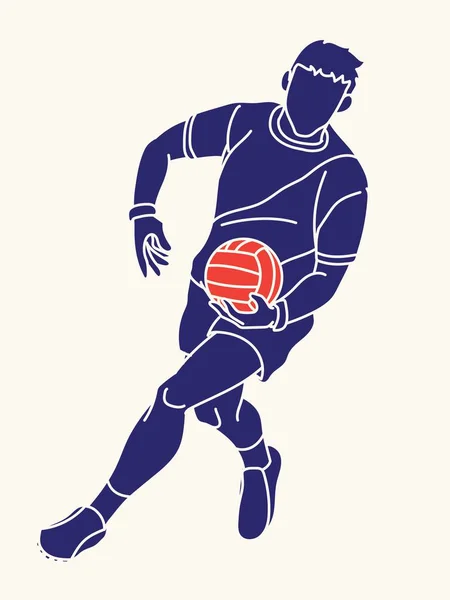 Gälischer Fußballspieler Action Cartoon Graphic Vector — Stockvektor