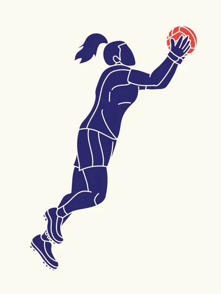 Football Gaélique Joueuse Action Cartoon Graphic Vector — Image vectorielle