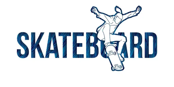 Skateboard Text Font Design Cartoon Graphic Vector — Stock Vector
