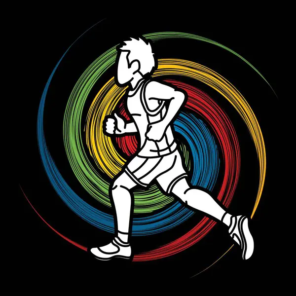 Çocuk çalıştıran bir çocuk Çizgi Film Çizgi Filmi Grafik Vektörü