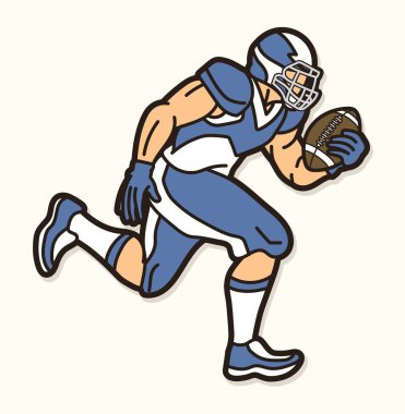 Amerikan Futbolcu Karikatür Spor Grafik Vektörü