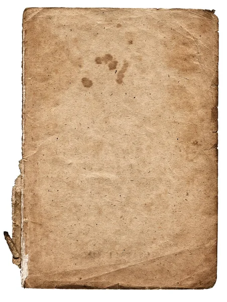 Yaşlanmış kitap kapağı, kirli doku grunge tasarımı beyaz arkaplanda izole edilmiş