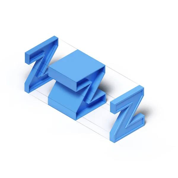 Izometrikus Renderelés Kék Műanyag Kocka Ábécé Betű Izolált Fehér Alapon — Stock Fotó