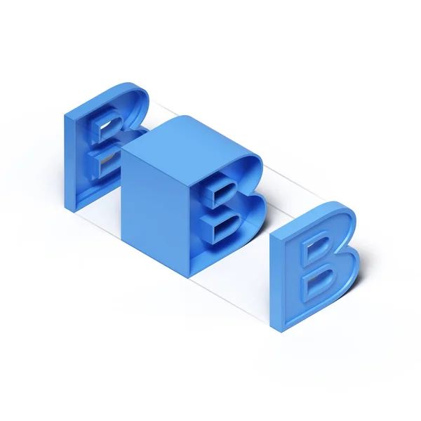 Isometrische Weergave Blauwe Plastic Kubus Alfabet Letter Geïsoleerd Witte Achtergrond — Stockfoto