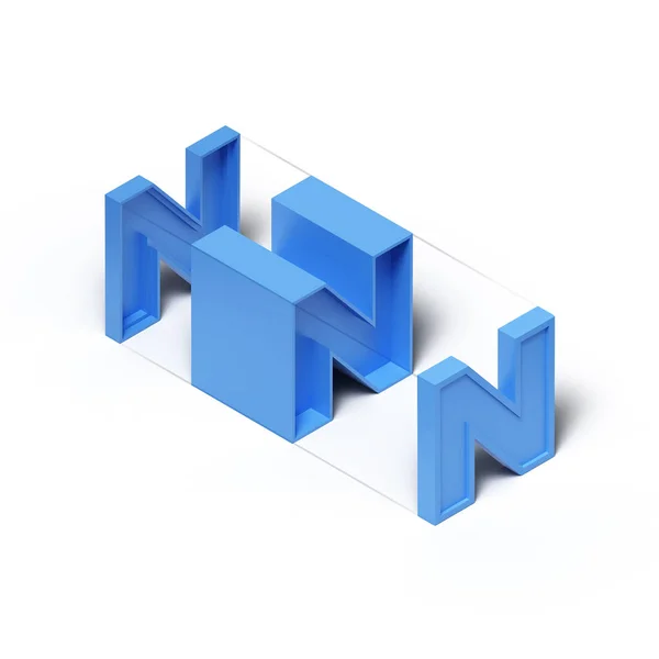Isometrische Darstellung Blauer Plastikwürfel Buchstabe Isoliert Auf Weißem Hintergrund — Stockfoto