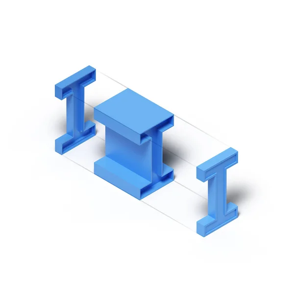 Isometric Rendering Blue Plastic Cube Alphabet Letter Isolated White Background — Stock Photo, Image