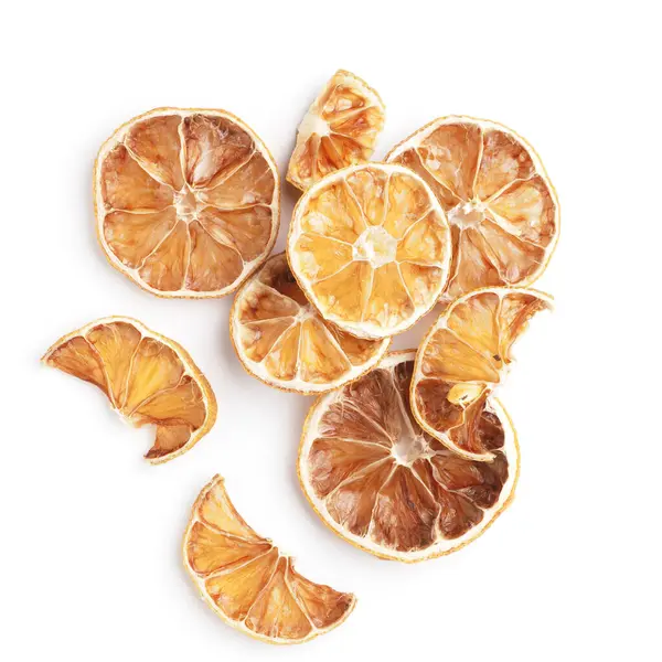Fette Frutta Secca Arancione Sfondo Bianco Cibo Concetto Natale Immagine — Foto Stock