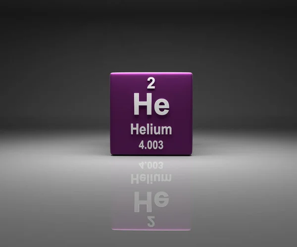 Würfel Mit Heliumzahl Periodensystem Darstellung — Stockfoto